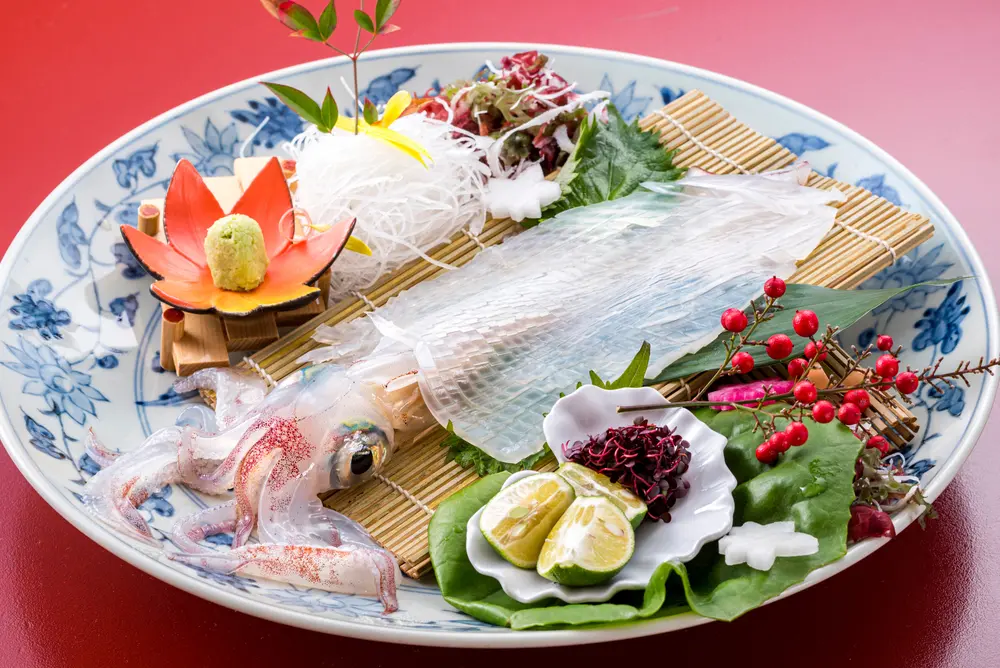 squid sashimi noodles