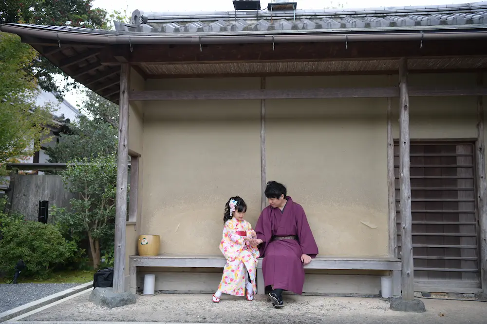 My daughter and I in kimonos